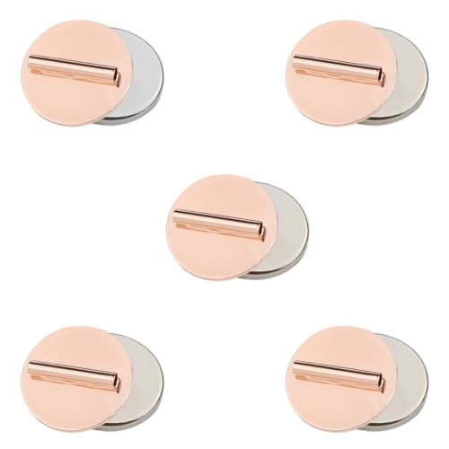 NQEUEPN 5 Stück Magnetischer Mini-Brosche-Konverter, Fast Unsichtbar Broschennadel-Konverter Harmlos Metall-Nadelrücken für Dünne Stoffe (Roségold) von NQEUEPN