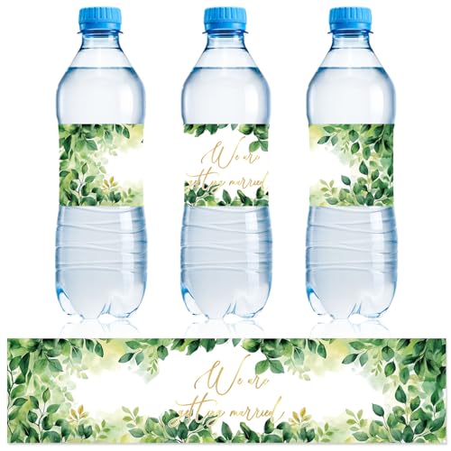 NQEUEPN 50 Stück Wasserflaschenetiketten für Hochzeiten, Wasserdichte Dekorative Wasserflaschenetiketten Personalisierte Wasserflaschen Verpackungsaufkleber für Hochzeitsfeierdekorationen (Stil 4) von NQEUEPN