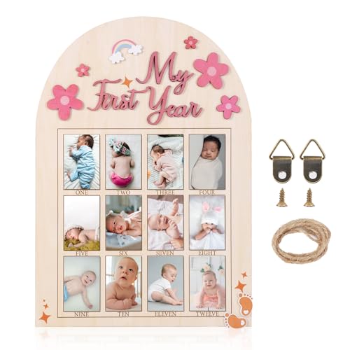 NQEUEPN Bilderrahmen Mein Erstes Jahr, 3D Gänseblümchen Baby Meilensteintafel Holz Brett 12 Monats Bilderrahmen Baby für Neugeborene Kinderzimmer Dekoration NQEUEPN Bilderrahmen Mein Erstes Jahr, 3D Gänseblümchen Baby Meilensteintafel Holz Brett 12 Monats Bilderrahmen Baby für Neugeborene Kinderzimmer Dekoration von NQEUEPN