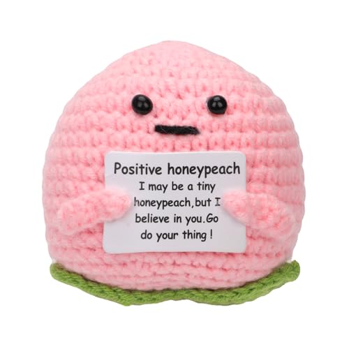 NQEUEPN Mini Lustiger Positiver Honeypeach, 6,5cm Handgefertigt Gestricktes Pfirsichspielzeug Kreativ Niedlich Häkelpuppe mit Positiver Karte für Freunde Geburtstag Geschenke Dekoration Ermutigung NQEUEPN Mini Lustiger Positiver Honeypeach, 6,5cm Handgefertigt Gestricktes Pfirsichspielzeug Kreativ Niedlich Häkelpuppe mit Positiver Karte für Freunde Geburtstag Geschenke Dekoration Ermutigung von NQEUEPN