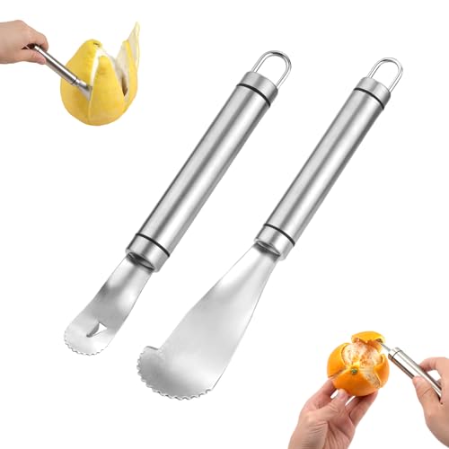 Orangenschäler und Grapefruitschäler, Edelstahl Orangen- und Zitrusschäler Langer Griff Leicht zu Schälen Grapefruit Pomelo-Öffner Obstschälmesser Küche Gadget Werkzeug Orangenschäler und Grapefruitschäler, Edelstahl Orangen- und Zitrusschäler Langer Griff Leicht zu Schälen Grapefruit Pomelo-Öffner Obstschälmesser Küche Gadget Werkzeug von NQEUEPN