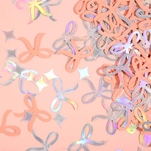 Schleifenkonfetti, 200 Stück Rosa Regenbogen Sternkonfetti Binden des Knotens Dekorationen für Junggesellenabschied Tischkonfetti Verlobungsparty-Dekoration Brautparty Zubehör Schleifenkonfetti, 200 Stück Rosa Regenbogen Sternkonfetti Binden des Knotens Dekorationen für Junggesellenabschied Tischkonfetti Verlobungsparty-Dekoration Brautparty Zubehör von NQEUEPN