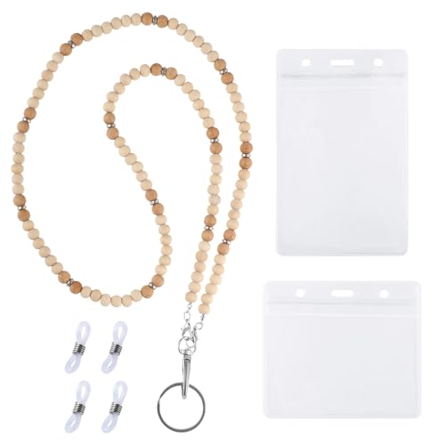 Schlüsselband für Lehrer mit Ausweishalter, 50cm Schlüsselband mit Holzperlen für Ausweise Schlüssel Schlichtes Boho Schlüsselband mit Perlen Geschenk für Frauen Karten Schlüsselanhänger Schlüsselband für Lehrer mit Ausweishalter, 50cm Schlüsselband mit Holzperlen für Ausweise Schlüssel Schlichtes Boho Schlüsselband mit Perlen Geschenk für Frauen Karten Schlüsselanhänger von NQEUEPN