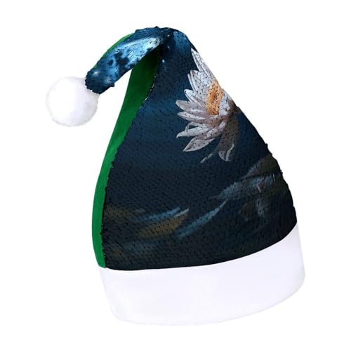 NQLYUT Weihnachtsmütze für Erwachsene, Plüschmütze, Blumen- und Mond-Pailletten, Weihnachtsmannmützen für Party NQLYUT Weihnachtsmütze für Erwachsene, Plüschmütze, Blumen- und Mond-Pailletten, Weihnachtsmannmützen für Party von NQLYUT