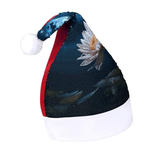 NQLYUT Weihnachtsmütze für Erwachsene, Plüschmütze, Blumen- und Mond-Pailletten, Weihnachtsmannmützen für Party NQLYUT Weihnachtsmütze für Erwachsene, Plüschmütze, Blumen- und Mond-Pailletten, Weihnachtsmannmützen für Party von NQLYUT