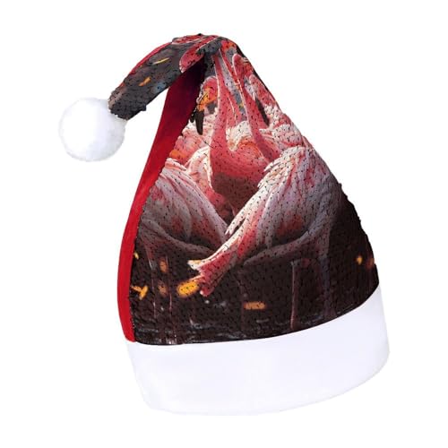 NQLYUT Weihnachtsmütze für Erwachsene, Plüschmütze, Flamingos, Partys, Pailletten, Weihnachtsmannmützen für Party NQLYUT Weihnachtsmütze für Erwachsene, Plüschmütze, Flamingos, Partys, Pailletten, Weihnachtsmannmützen für Party von NQLYUT