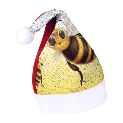 NQLYUT Weihnachtsmütze für Erwachsene, Plüschmütze, Honigtier-Pailletten, Weihnachtsmannmützen für Party NQLYUT Weihnachtsmütze für Erwachsene, Plüschmütze, Honigtier-Pailletten, Weihnachtsmannmützen für Party von NQLYUT