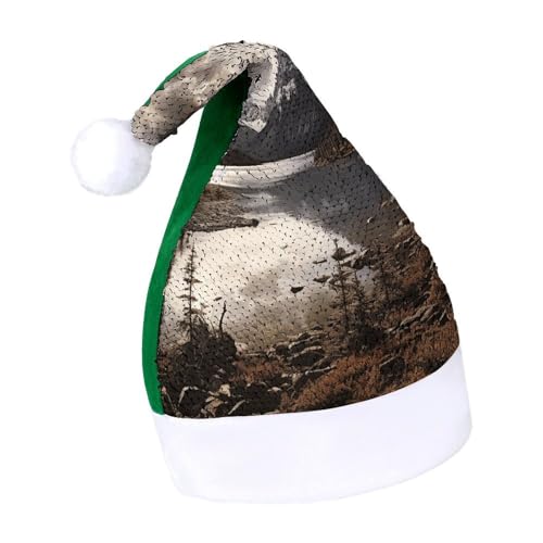 NQLYUT Weihnachtsmütze für Erwachsene, Plüschmütze, Landschaft, Pailletten, Weihnachtsmannmützen für Party NQLYUT Weihnachtsmütze für Erwachsene, Plüschmütze, Landschaft, Pailletten, Weihnachtsmannmützen für Party von NQLYUT