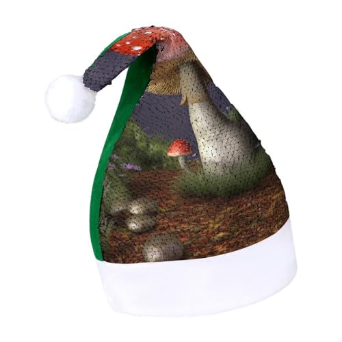NQLYUT Weihnachtsmütze für Erwachsene, Plüschmütze, Pilz-Pailletten, Weihnachtsmannmützen für Party NQLYUT Weihnachtsmütze für Erwachsene, Plüschmütze, Pilz-Pailletten, Weihnachtsmannmützen für Party von NQLYUT