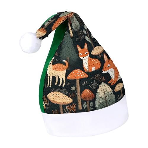 NQLYUT Weihnachtsmütze für Erwachsene, Plüschmütze, Tiere und Waldpailletten, Weihnachtsmannmützen für Party NQLYUT Weihnachtsmütze für Erwachsene, Plüschmütze, Tiere und Waldpailletten, Weihnachtsmannmützen für Party von NQLYUT