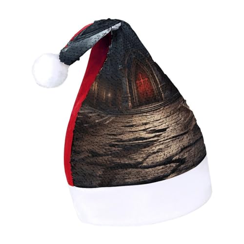 NQLYUT Weihnachtsmütze für Erwachsene, Plüschmütze, alte Krypta, Pailletten, Weihnachtsmannmützen für Party NQLYUT Weihnachtsmütze für Erwachsene, Plüschmütze, alte Krypta, Pailletten, Weihnachtsmannmützen für Party von NQLYUT