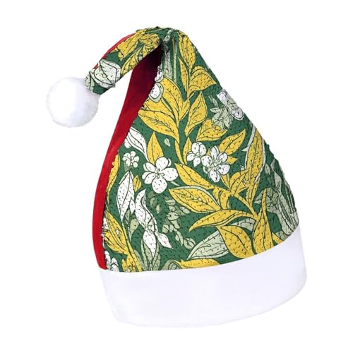 NQLYUT Weihnachtsmütze für Erwachsene, Plüschmütze, gelbe Blätter, Pailletten, Weihnachtsmannmützen für Party NQLYUT Weihnachtsmütze für Erwachsene, Plüschmütze, gelbe Blätter, Pailletten, Weihnachtsmannmützen für Party von NQLYUT