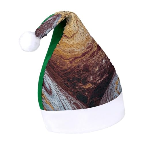NQLYUT Weihnachtsmütze für Erwachsene, Plüschmütze, goldene Herzform, Pailletten, Weihnachtsmannmützen für Party NQLYUT Weihnachtsmütze für Erwachsene, Plüschmütze, goldene Herzform, Pailletten, Weihnachtsmannmützen für Party von NQLYUT