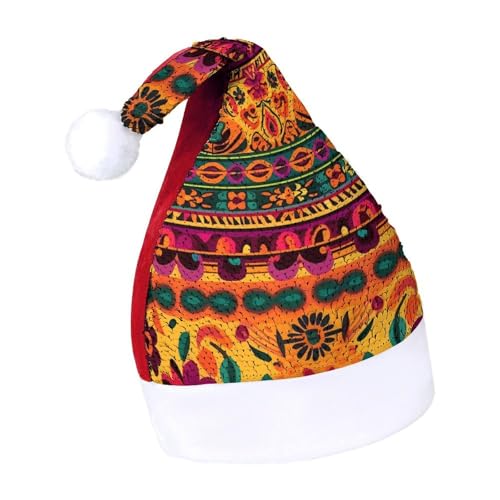 NQLYUT Weihnachtsmütze für Erwachsene, Plüschmütze, mexikanische Volkskunst, Boho-Pailletten, Weihnachtsmannmützen für Party NQLYUT Weihnachtsmütze für Erwachsene, Plüschmütze, mexikanische Volkskunst, Boho-Pailletten, Weihnachtsmannmützen für Party von NQLYUT