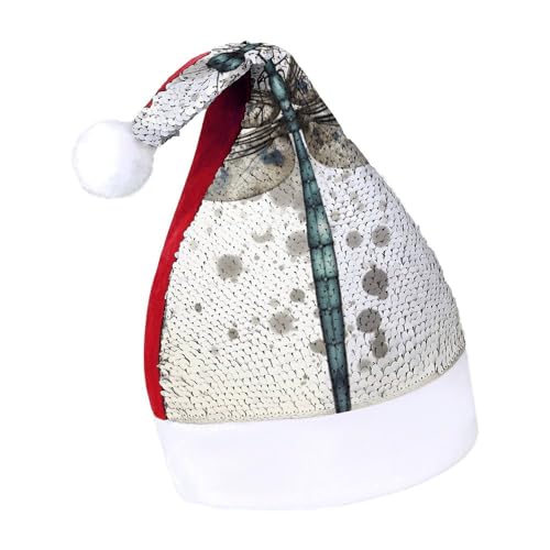 NQLYUT Weihnachtsmütze für Erwachsene, Plüschmütze, moderne Libellen-Pailletten, Weihnachtsmannmützen für Party NQLYUT Weihnachtsmütze für Erwachsene, Plüschmütze, moderne Libellen-Pailletten, Weihnachtsmannmützen für Party von NQLYUT