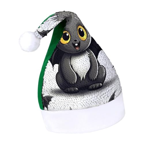 NQLYUT Weihnachtsmütze für Erwachsene, Plüschmütze, niedliche Fledermaus-Pailletten, Weihnachtsmannmützen für Party NQLYUT Weihnachtsmütze für Erwachsene, Plüschmütze, niedliche Fledermaus-Pailletten, Weihnachtsmannmützen für Party von NQLYUT