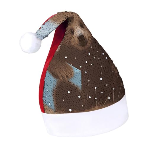 NQLYUT Weihnachtsmütze für Erwachsene, Weihnachtsmannmütze, Plüsch, Weihnachtsmütze, Happy Bear Baby, Pailletten, Weihnachtsmannmützen für Party NQLYUT Weihnachtsmütze für Erwachsene, Weihnachtsmannmütze, Plüsch, Weihnachtsmütze, Happy Bear Baby, Pailletten, Weihnachtsmannmützen für Party von NQLYUT