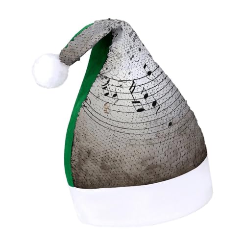 NQLYUT Weihnachtsmütze für Erwachsene, Weihnachtsmannmütze, Plüschmütze, Musiknote, Wand-Pailletten, Weihnachtsmannmützen für Party NQLYUT Weihnachtsmütze für Erwachsene, Weihnachtsmannmütze, Plüschmütze, Musiknote, Wand-Pailletten, Weihnachtsmannmützen für Party von NQLYUT