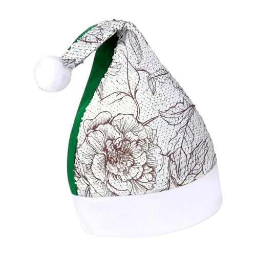 NQLYUT Weihnachtsmütze für Erwachsene, Weihnachtsmannmütze, Plüschmütze, Rosen-Blumen-Design, Pailletten, Weihnachtsmannmützen für Party NQLYUT Weihnachtsmütze für Erwachsene, Weihnachtsmannmütze, Plüschmütze, Rosen-Blumen-Design, Pailletten, Weihnachtsmannmützen für Party von NQLYUT