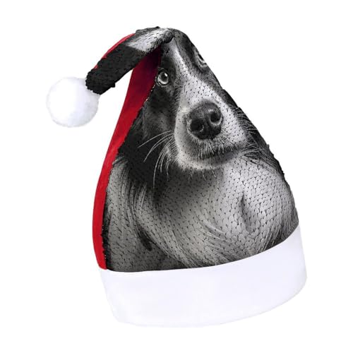 NQLYUT Weihnachtsmütze für Erwachsene, Weihnachtsmannmütze, Plüschmütze, ein Foto eines Hundes, Pailletten, Weihnachtsmannmützen für Party NQLYUT Weihnachtsmütze für Erwachsene, Weihnachtsmannmütze, Plüschmütze, ein Foto eines Hundes, Pailletten, Weihnachtsmannmützen für Party von NQLYUT