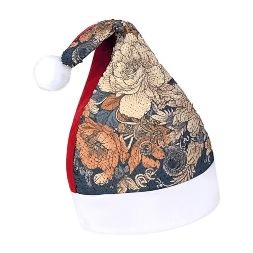 NQLYUT Weihnachtsmütze für Erwachsene, Weihnachtsmannmütze, Plüschmütze, rund, Ornament, Blumen, Pailletten, Weihnachtsmannmützen für Party NQLYUT Weihnachtsmütze für Erwachsene, Weihnachtsmannmütze, Plüschmütze, rund, Ornament, Blumen, Pailletten, Weihnachtsmannmützen für Party von NQLYUT
