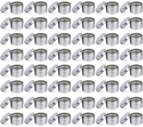 NRANSON 48 PCS 5 UNZEN Kerze Gläser mit Deckel, Dekorative Runde Metall Kerze Dosen Groß, Wiederverwendbare Kerze Container für DIY Kerze, Der, Kunst Handwerk Liefert, Party Favors (Silver,48) von NRANSON