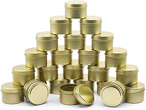 Kerzendose 24 Stück, 5 Unzen, Kerzenbehälter, Kerzengläser für die Kerzenherstellung - Erhältlich in Silber, Schwarz, Gold (Gold) von NRANSON