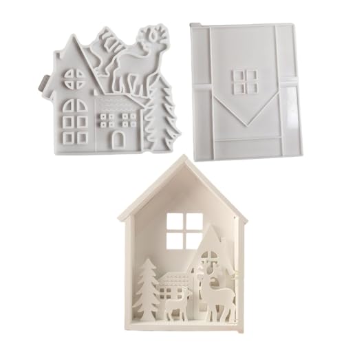 NRVTRE Silikonform Kerzenhalter Weihnachts-Rentierhaus, Gießform Beton Kerzenhalter, Silikonformen Gießformen Kerzenhalter, Weihnachten Silikon Formen Zum Gießen Kerzenhalter Für Teelichter NRVTRE Silikonform Kerzenhalter Weihnachts-Rentierhaus, Gießform Beton Kerzenhalter, Silikonformen Gießformen Kerzenhalter, Weihnachten Silikon Formen Zum Gießen Kerzenhalter Für Teelichter von NRVTRE
