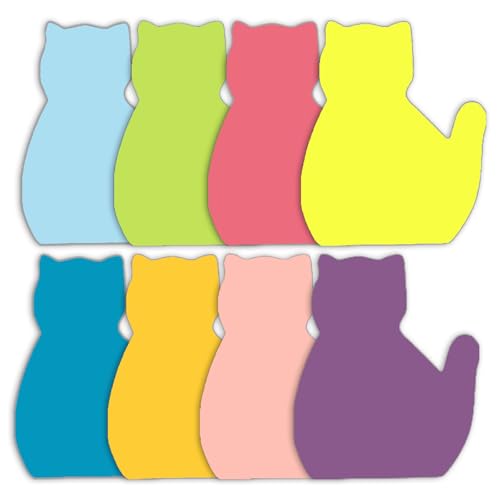 NSODREEM Niedliche Haftnotizen, Kawaii-Tierform, Marker, Flaggen, lustige Haftnotizen, niedliche Notizblöcke für Büro, Zuhause, Studenten, Mitbewohner, Tab-Geschenke (Katzenschatten) von NSODREEM