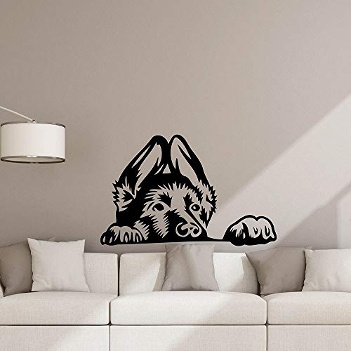 NSRJDSYT Hund Wandtattoo Deutscher Schäferhund Lustige Welpen Tür Fenster Vinyl Aufkleber Kinder Schlafzimmer Kinderzimmer Haustiere Shop Inneneinrichtung Wandbild 42x66cm von NSRJDSYT