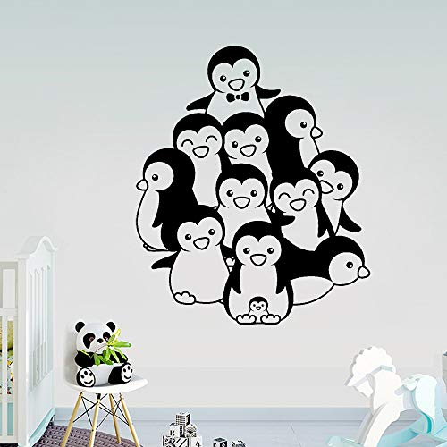NSRJDSYT Nette Pinguine Kinderzimmer Wandtattoo für Kinderzimmer Dekor Kunst Vinyl Wandaufkleber Pinguine Baby Schlafzimmer Dekoration Wallpaper 50x42cm von NSRJDSYT