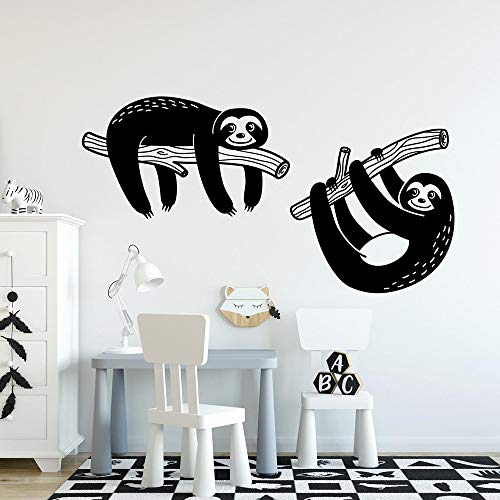 NSRJDSYT Set von 2 Faultier Wandtattoo Safari Tier Wandtattoo Faultier auf Baum Wanddekor Vinyl Aufkleber für Kinderzimmer Kinderzimmer Dekor Wandbild 57x30cm NSRJDSYT Set von 2 Faultier Wandtattoo Safari Tier Wandtattoo Faultier auf Baum Wanddekor Vinyl Aufkleber für Kinderzimmer Kinderzimmer Dekor Wandbild 57x30cm von NSRJDSYT