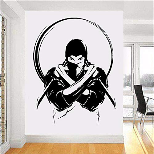 NSRJDSYT Vinyl Wandtattoo Ninja mit Messer Schwert Japan Japanischer Krieger Wandaufkleber Home Interior Decor Design Abnehmbares Wandbild 55x42cm NSRJDSYT Vinyl Wandtattoo Ninja mit Messer Schwert Japan Japanischer Krieger Wandaufkleber Home Interior Decor Design Abnehmbares Wandbild 55x42cm von NSRJDSYT