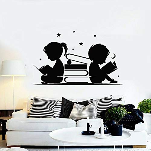NSRJDSYT Wandtattoo Kinderzimmer Kinderzimmer Schlafzimmer Wohnkultur Junge Mädchen Bücher lesen Sterne Mond Vinyl Aufkleber für Bibliothek Leseecke 57x93cm NSRJDSYT Wandtattoo Kinderzimmer Kinderzimmer Schlafzimmer Wohnkultur Junge Mädchen Bücher lesen Sterne Mond Vinyl Aufkleber für Bibliothek Leseecke 57x93cm von NSRJDSYT
