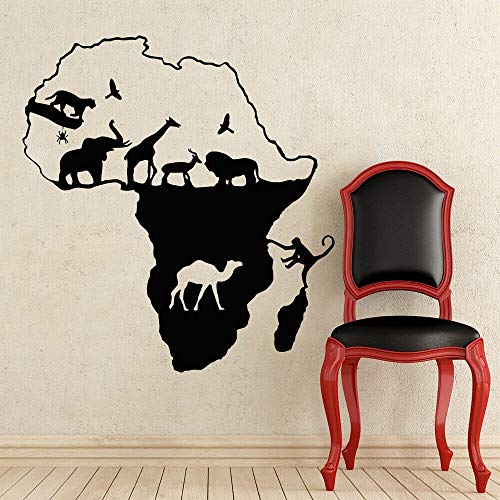 NSRJDSYT Wilde Safari Wandtattoo Wilde Tiere Afrikanische Karte Wandaufkleber Vinyl Kinderzimmer Dekor für Kinderzimmer Wohnzimmer Dekor Poster 57x62cm NSRJDSYT Wilde Safari Wandtattoo Wilde Tiere Afrikanische Karte Wandaufkleber Vinyl Kinderzimmer Dekor für Kinderzimmer Wohnzimmer Dekor Poster 57x62cm von NSRJDSYT