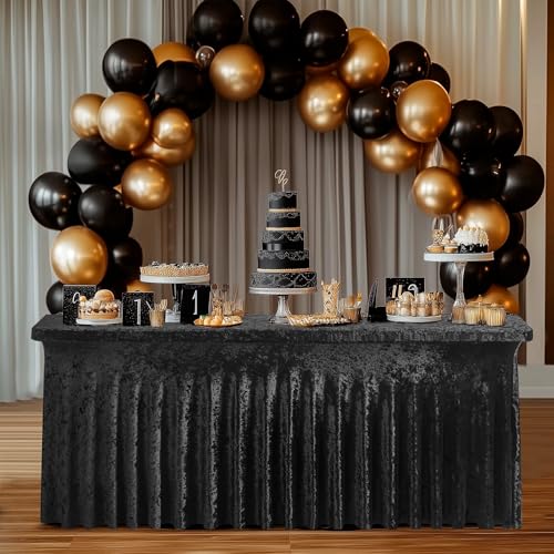 NSSONBEN Schwarze Schwere Samt Tischdecke 1 Stück 182x76 cm für Rechteckige Tische, Knitterfreier Luxus mit Elastischem Stoff der Sich leicht an die Tischoberfläche anpasst für Hochzeiten Bankette NSSONBEN Schwarze Schwere Samt Tischdecke 1 Stück 182x76 cm für Rechteckige Tische, Knitterfreier Luxus mit Elastischem Stoff der Sich leicht an die Tischoberfläche anpasst für Hochzeiten Bankette von NSSONBEN