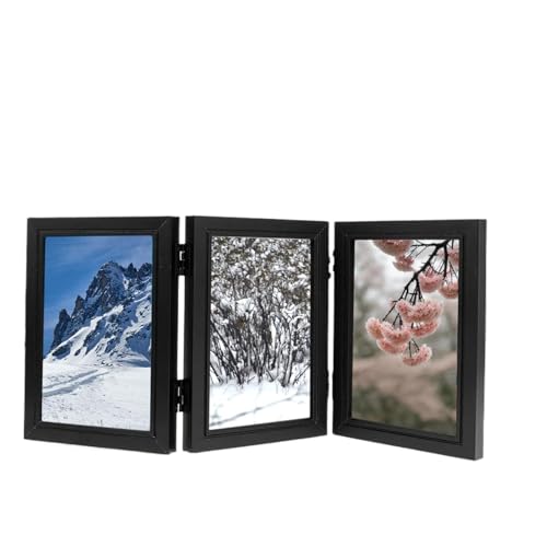 Bilderrahmen, Fotorahmen, faltbar, Holz, Bild, Familiencollage für Eingangsbereich, Flur, Tischplatte, Schreibtisch, Heimdekoration (eine Farbe, Stil 4) von NSTVVEE
