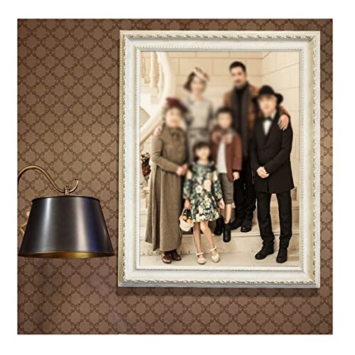 NSTVVEE Fotorahmen, Bilderrahmen, 16/20 Zoll, Fotorahmen im chinesischen Stil, rechteckiger Bilderrahmen, Holz, Fotoanzeige, Schlafzimmer, Wohnzimmer, Fotostudio, Familienfotorahmen (weiß, von NSTVVEE