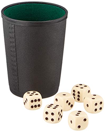 Nürnberger-Spielkarten-Verlag GmbH 2210005061 Würfelbecher Kunstoff (Mit Filz ausgeschlagen), 6 Würfel + Anleitung in Faltschachtel von Nürnberger-Spielkarten-Verlag