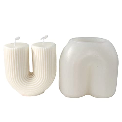3D Silikonform Kerzenform U-Form DIY Silikon Kerzen Gießform Kerzengießform DIY Kerzenherstellung Form für die Herstellung von Kerzen, Aromasteinen, Schokolade (Klein) von NSXIN