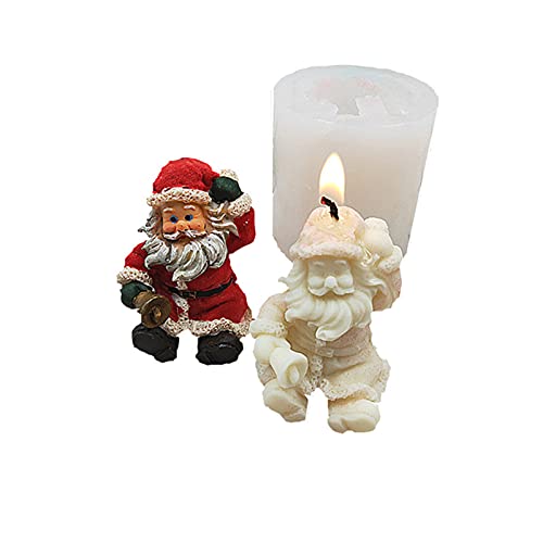 3D Silikonform Kerzenform Weihnachten Gießform DIY Weihnachtsmann Schlüsselanhänger Silikon Kerzengießform für die Herstellung von Kerzen, Aromasteinen, Schokolade von NSXIN