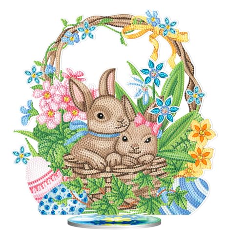 NSXIN 5D Diamond Painting Ostern Deko, DIY Diamant Malerei Bilder Kit Ostern Tisch Dekoration, Handwerk Applique Mosaik Hase Ostereier Dekoration (Stil J) von NSXIN