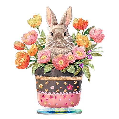 NSXIN 5D Diamond Painting Ostern Deko, DIY Diamant Malerei Bilder Kit Ostern Tisch Dekoration, Handwerk Applique Mosaik Hase Ostereier Dekoration (Stil L) von NSXIN