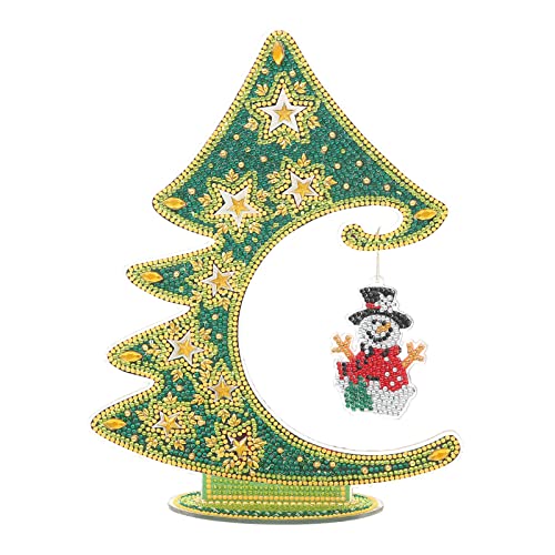 NSXIN DIY Weihnachten Diamant Malerei Weihnachtsbaum 5D Mosaik Anhänger Diamond Painting Set Handwerk Weihnachtsdeko Geschenke for House Tisch Dekoration (Typ D) von NSXIN