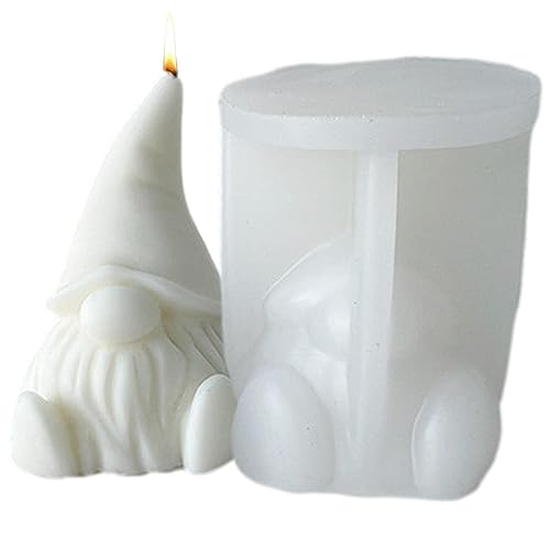 Wichtel Silikonform Weihnachten Zwerg Kerzenform 3D DIY Gießform Handgemachte Aroma Silikon Form Fondant Formen für die Herstellung von Schokolade, Aromasteinen (Stil A) von NSXIN
