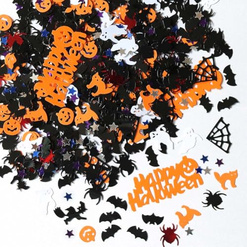 Halloween-Party-Tisch-Konfetti – Kürbis-Spinnennetze, Hexen, Glitzer-Pailletten für Bastelarbeiten, Babyparty-Dekoration, Süßes oder Saures, Konfetti-Dekorationen, Zubehör, 30 g von NT-ling