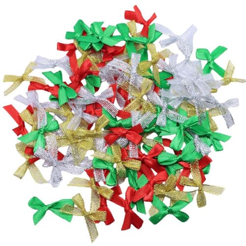 Mini-Schleifen, Geschenkverpackungsbänder, gemischte Farben, zum Basteln, kleine Schleifen, Ornamente für Bastelarbeiten, Baumdekoration und Geschenke, Weihnachtsfarbe, 100 Stück Mini-Schleifen, Geschenkverpackungsbänder, gemischte Farben, zum Basteln, kleine Schleifen, Ornamente für Bastelarbeiten, Baumdekoration und Geschenke, Weihnachtsfarbe, 100 Stück von NT-ling