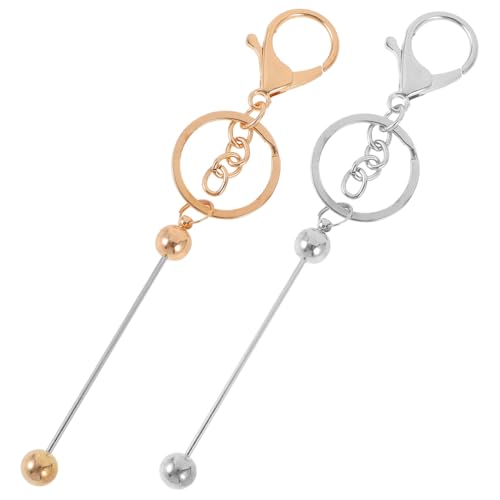 2pcs DIY Perlen Keychain Perlenbalkenschlüsselringe mit leichtem Material für das Erstellen von einzigartigen Zubehör und mit Beschichten von NTALJC