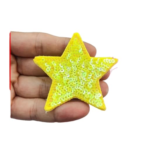 Bügeleisen auf Flecken 10pcs Pailletten Glitter Stern Bügel Patch Stickerei Tuch Jacke Hut Dekor Accessoires Flash Star Patch DIY BRÜFUNGEN (Farbe 13, groß (12 * 12 cm)) von NTALJC