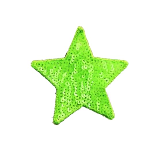 Bügeleisen auf Flecken 10pcs Pailletten Glitzer Stern Bügel Patch Stickerei Tuch Jacke Hut Dekor Accessoires Flash Star Patch DIY BRÜFUNGEN (Farbe 2, klein (6 * 6 cm)) von NTALJC